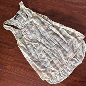 Gypsy 05 Cream Tank Top 100% silk!! Size small
